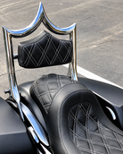 El Rey Backrest | 2009-2026 Classic | Show Chrome White Double Diamond | CMC Motorsports