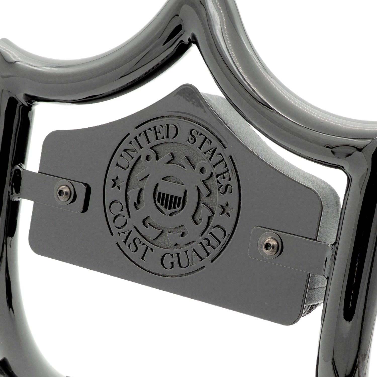 SMALL BACKPLATE for El Rey Backrest™ - COAST GUARD (Chrome or Black) | | CMC Motorsports