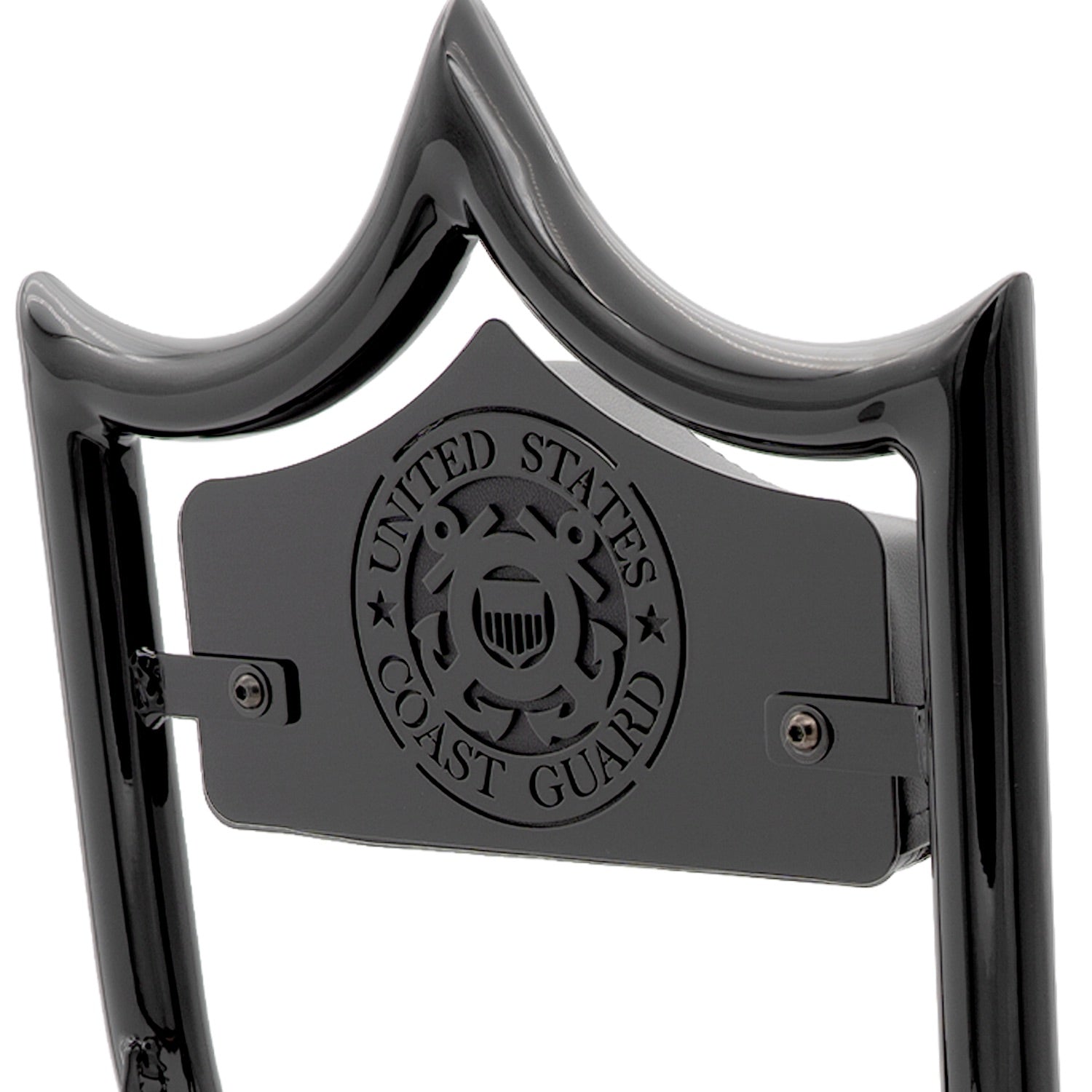 LARGE BACKPLATE for El Rey Backrest™ - COAST GUARD (Chrome or Black) | | CMC Motorsports