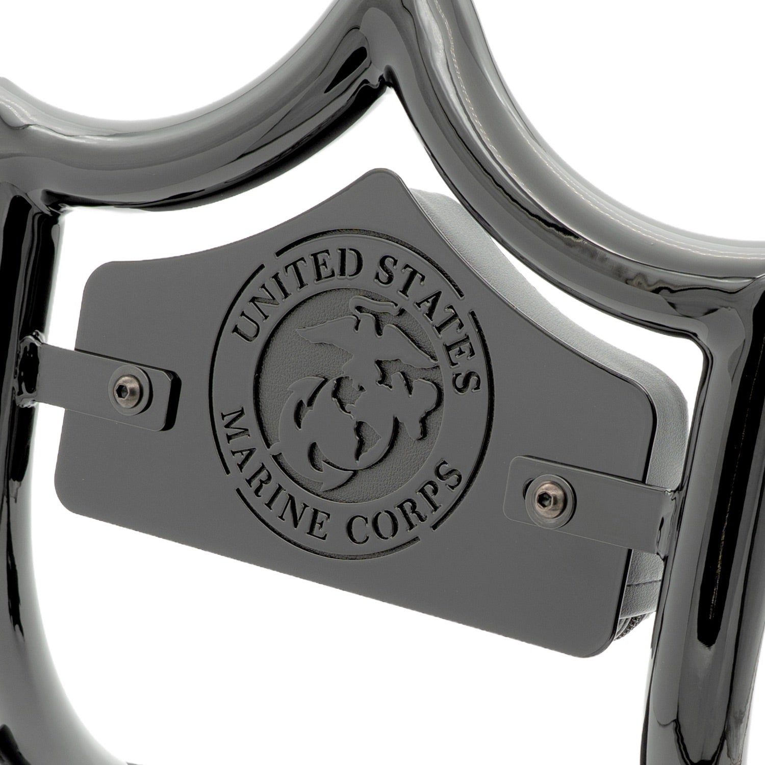 SMALL BACKPLATE for El Rey Backrest™ - MARINES (Chrome or Black) | | CMC Motorsports