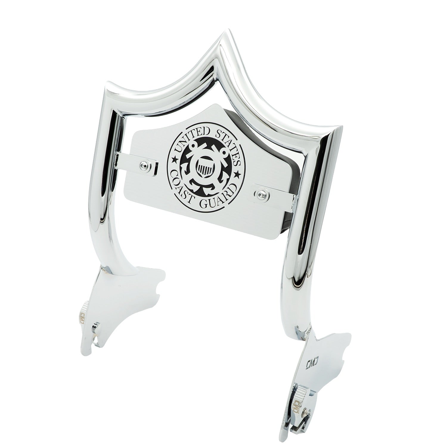 SMALL BACKPLATE for El Rey Backrest™ - COAST GUARD (Chrome or Black) | | CMC Motorsports