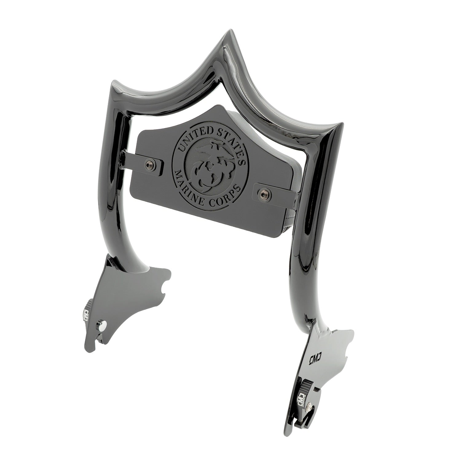 SMALL BACKPLATE for El Rey Backrest™ - MARINES (Chrome or Black) | | CMC Motorsports