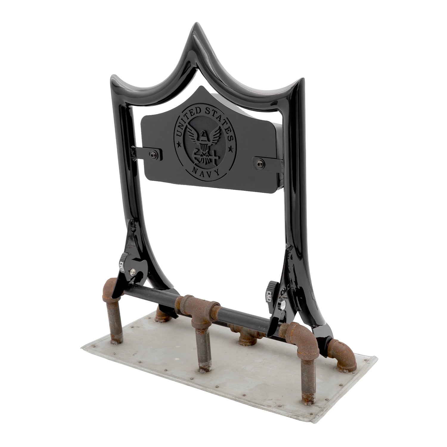 LARGE BACKPLATE for El Rey Backrest™ - NAVY (Chrome or Black) | | CMC Motorsports