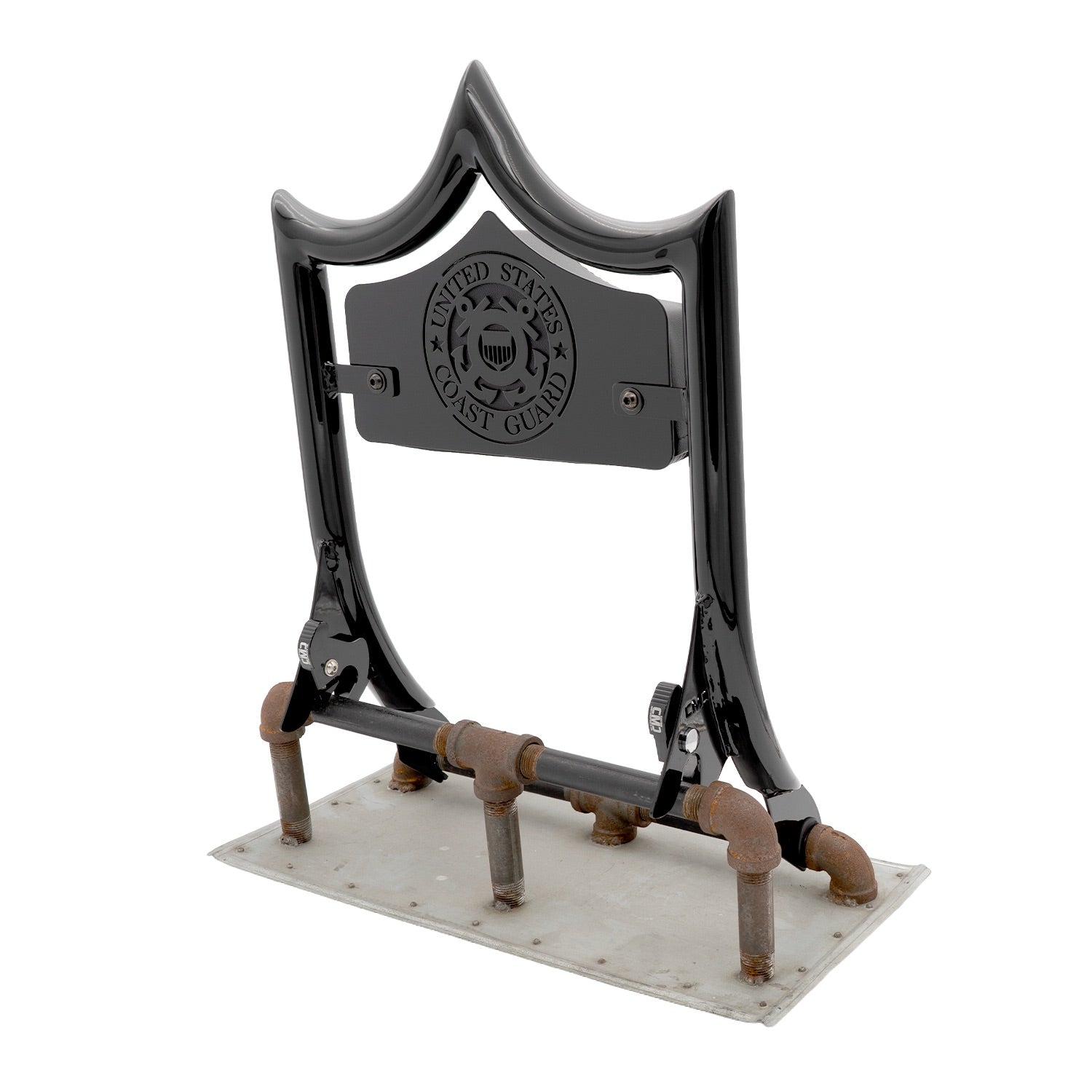 LARGE BACKPLATE for El Rey Backrest™ - COAST GUARD (Chrome or Black) | | CMC Motorsports