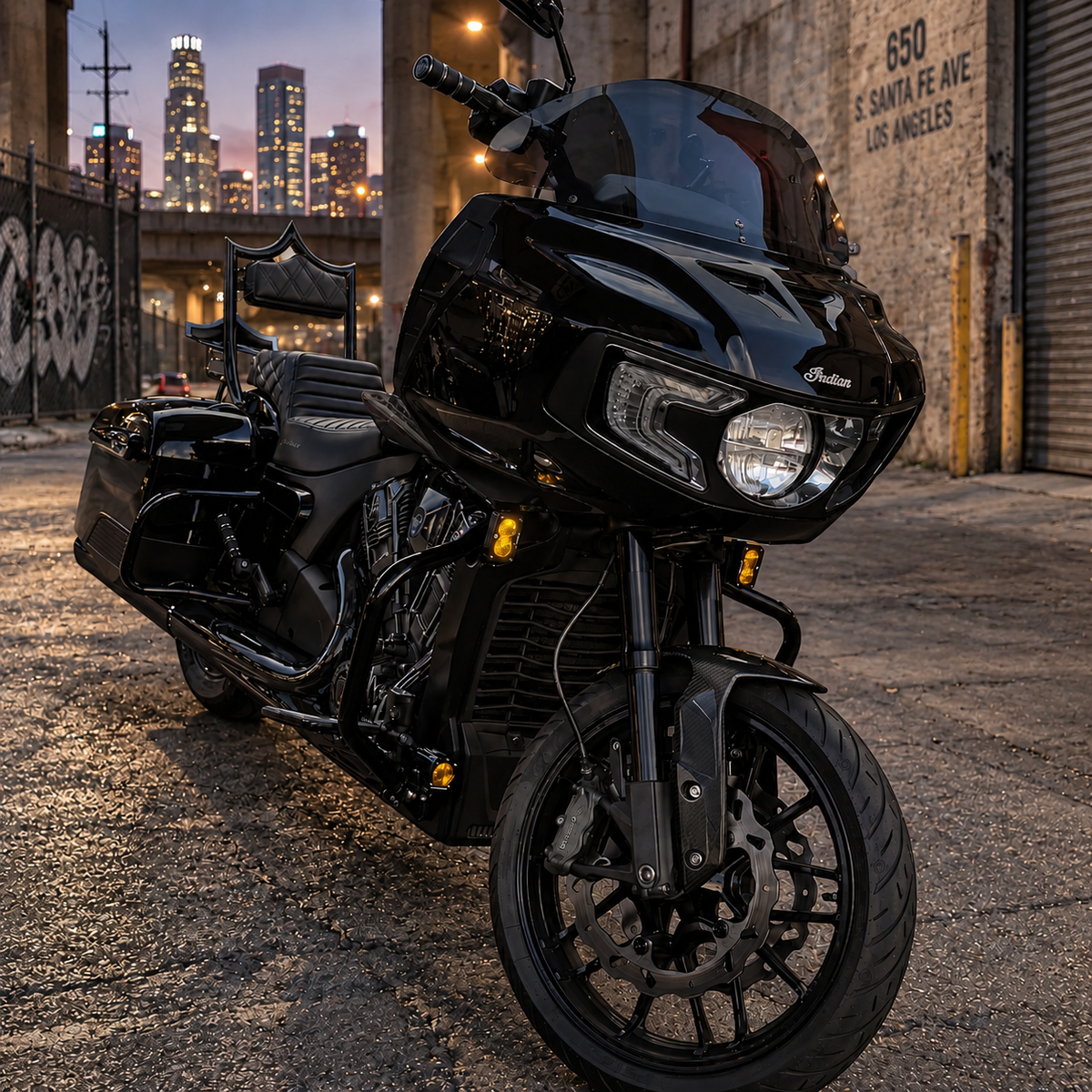 El Rey Backrest | 2014-2026 Indian | Show Chrome Black Double Diamond | CMC Motorsports