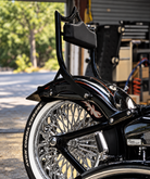 El Rey Backrest | Wide (Fat Boy & Breakout) | Gloss Black Stealth | Solid Black - No Diamond Stitch | CMC Motorsports
