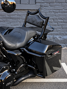 El Rey Backrest | 2009-2026 Touring "SHORTY" | Gloss Black Black Double Diamond | CMC Motorsports