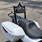 El Rey Backrest | 2009-2026 Dos Equis | Gloss Black Stealth | Solid Black - No Diamond Stitch | CMC Motorsports