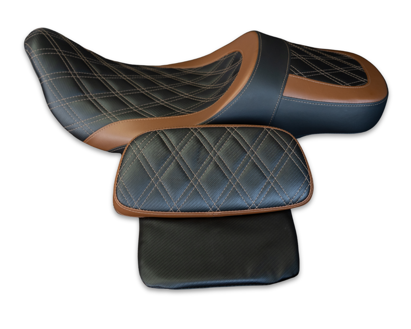 DAVE'S DEALS | "Rolling Deep" 2Up Seat Touring '08-'23 | Carbon Fiber + Caramel Leather | | CMC Motorsports