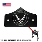 SMALL BACKPLATE for El Rey Backrest™ - AIR FORCE (Chrome or Black) | Gloss Black | CMC Motorsports