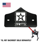 SMALL BACKPLATE for El Rey Backrest™ - ARMY (Chrome or Black) | Gloss Black | CMC Motorsports