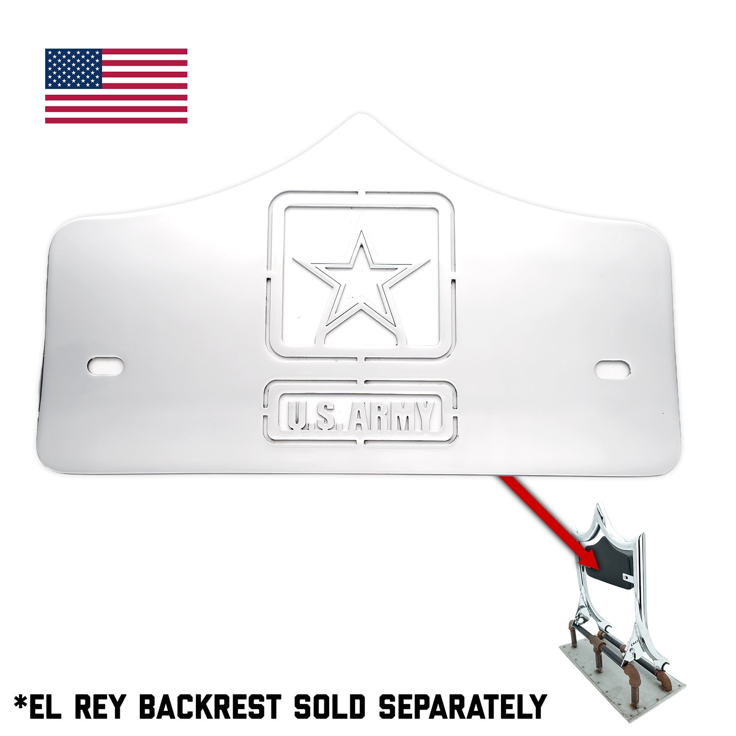 LARGE BACKPLATE for El Rey Backrest™ - ARMY (Chrome or Black