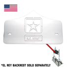 LARGE BACKPLATE for El Rey Backrest™ - ARMY (Chrome or Black) | Show Chrome | CMC Motorsports