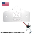 SMALL BACKPLATE for El Rey Backrest™ - ARMY (Chrome or Black) | Show Chrome | CMC Motorsports