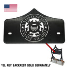 LARGE BACKPLATE for El Rey Backrest™ - COAST GUARD (Chrome or Black) | Gloss Black | CMC Motorsports