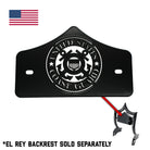 SMALL BACKPLATE for El Rey Backrest™ - COAST GUARD (Chrome or Black) | Gloss Black | CMC Motorsports