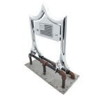 LARGE BACKPLATE for El Rey Backrest™ - USA FLAG 🇺🇸 (Chrome or Black) | Show Chrome | CMC Motorsports