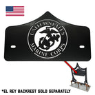 LARGE BACKPLATE for El Rey Backrest™ - MARINES (Chrome or Black) | Gloss Black | CMC Motorsports