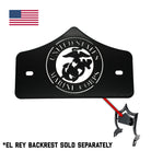 SMALL BACKPLATE for El Rey Backrest™ - MARINES (Chrome or Black) | Gloss Black | CMC Motorsports