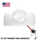 SMALL BACKPLATE for El Rey Backrest™ - MARINES (Chrome or Black) | Show Chrome | CMC Motorsports