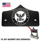 LARGE BACKPLATE for El Rey Backrest™ - NAVY (Chrome or Black) | Gloss Black | CMC Motorsports