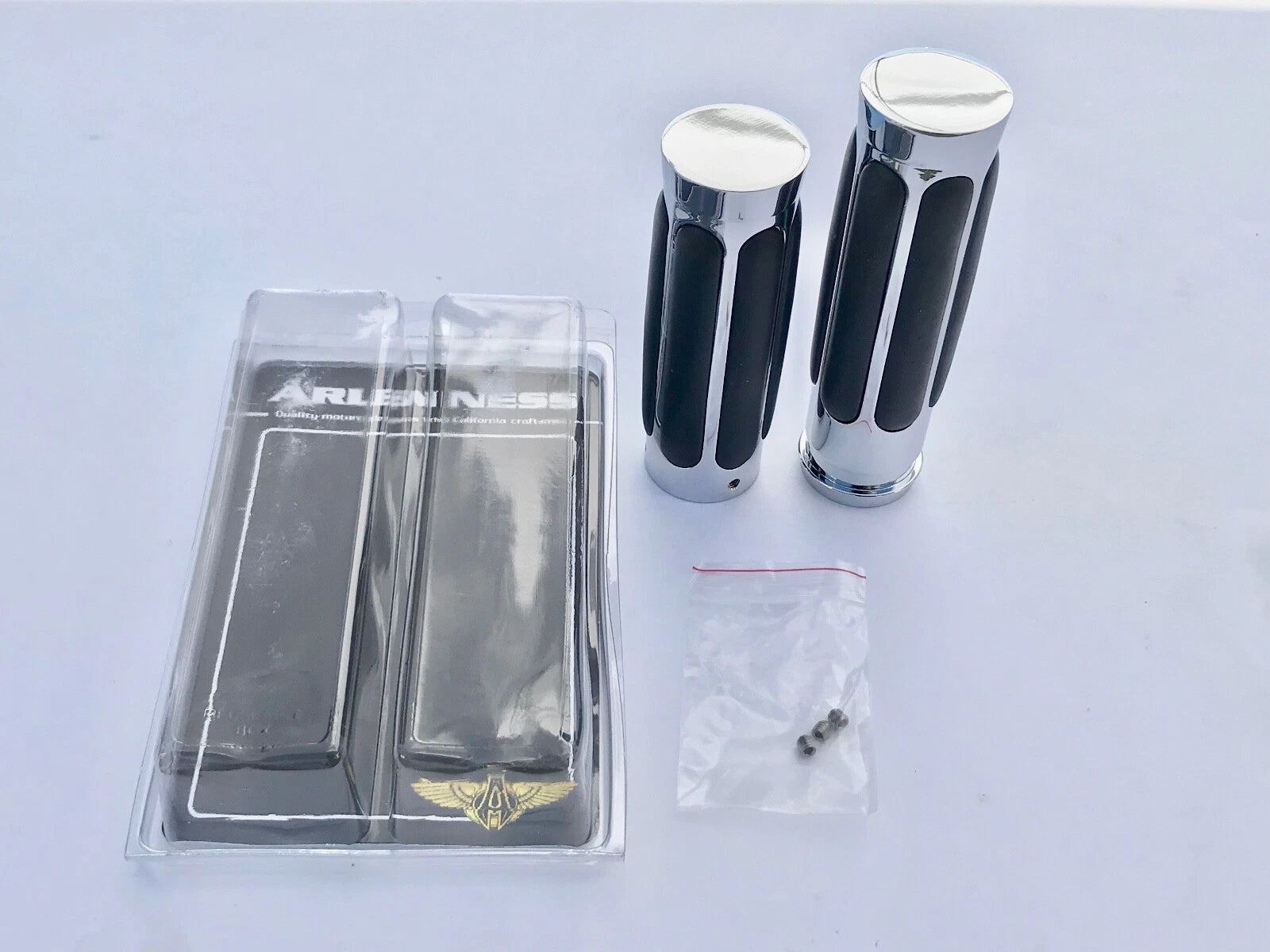 Arlen Ness Harley Davidson Chrome Billet Throttle By Wire Handlebar Grips New | | CMC Motorsports