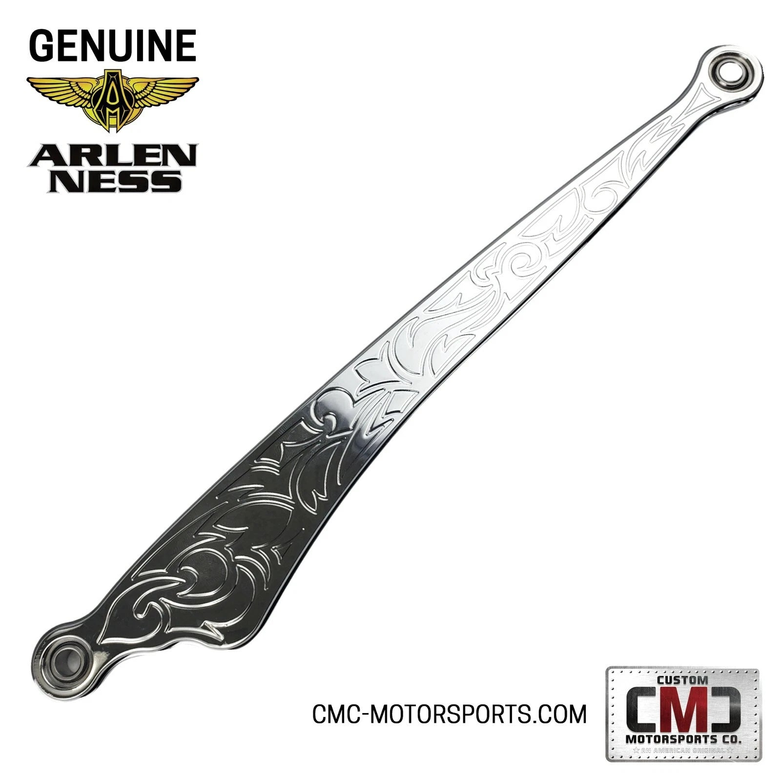 Genuine Arlen Ness Harley Davidson - Shifter Rod Linkage Engraved - Chrome | | CMC Motorsports