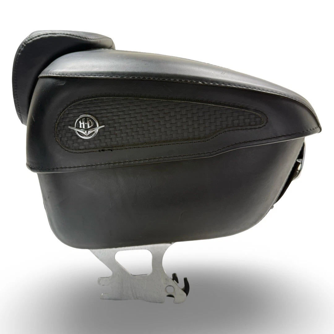 Genuine OEM Harley Davidson Black Leather Tour Pack Pak Trunk Luggage Box | | CMC Motorsports