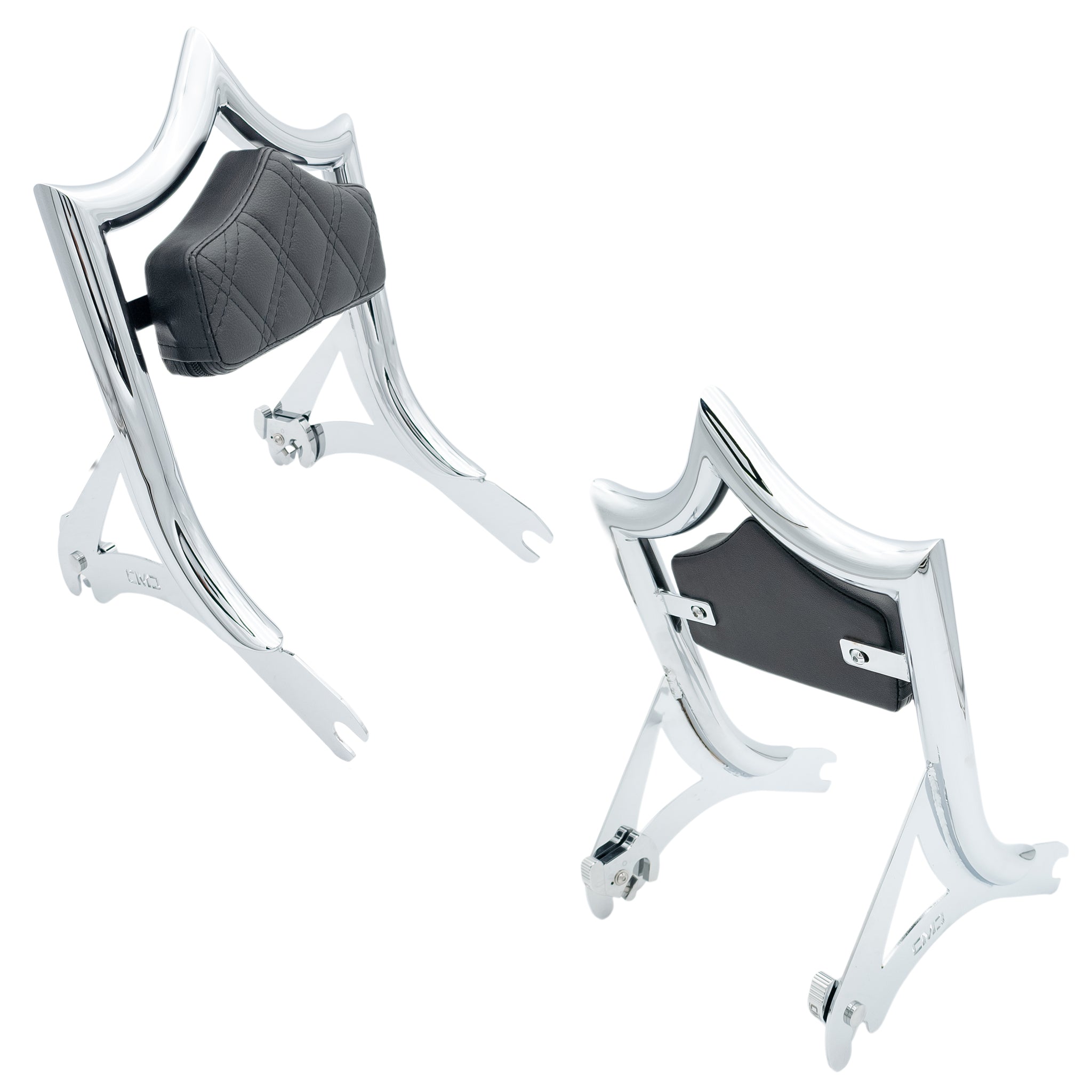 El Rey Backrest | 2000-2017 Softail "SHORTY" | Dealer | Show Chrome Black Double Diamond | CMC Motorsports