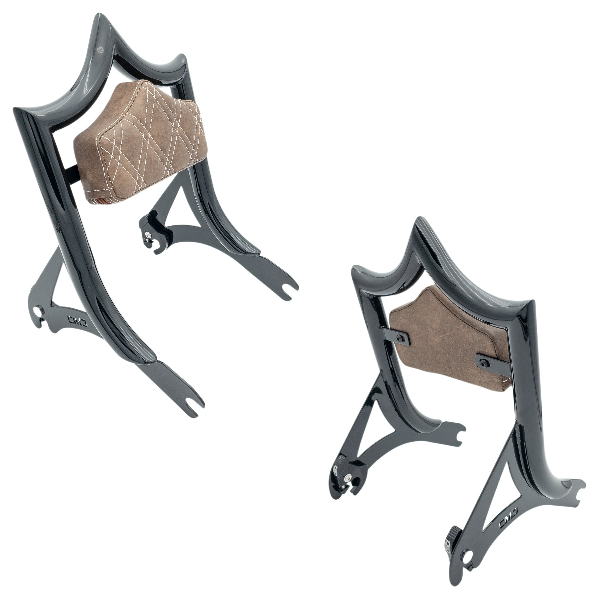 El Rey Backrest | 2000-2017 Softail "SHORTY" | Gloss Black Viejito Vintage Brown | CMC Motorsports