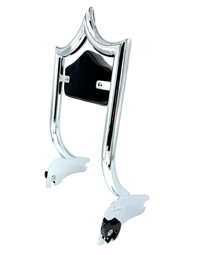 Upgraded - White Double Diamond Pad El Rey (Show Chrome) "ALTO" 97-08 Touring - Preorder Now Back Ordered Until August 15 - CMC Motorsports