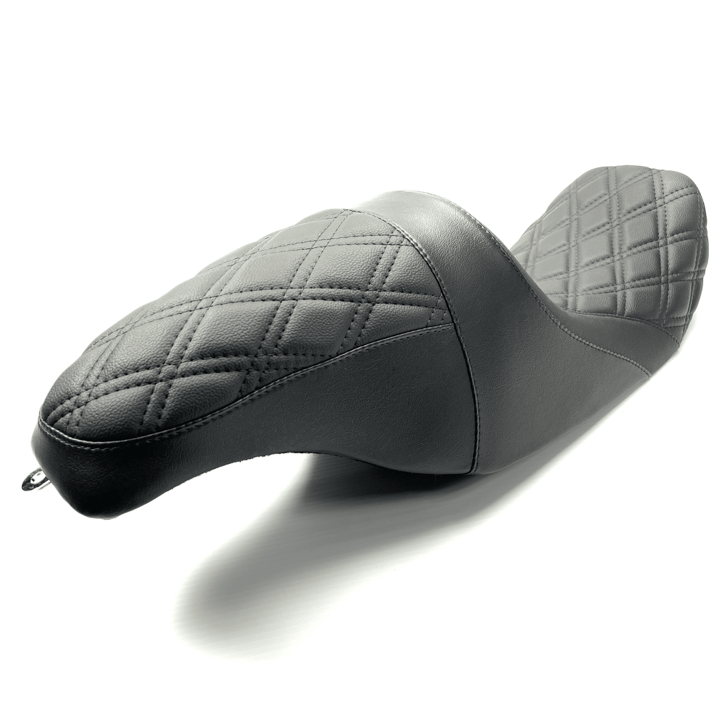 The FASTBACK 2Up Touring Seat 97-07 Black Double Diamond - CMC Motorsports