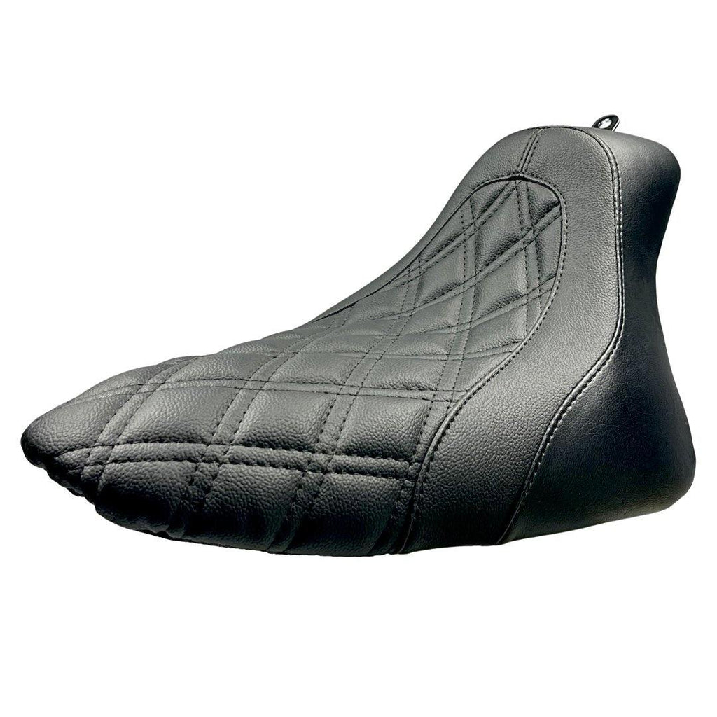 El Rey Softail Solo and Passenger Seat - Black Diamond - CMC Motorsports