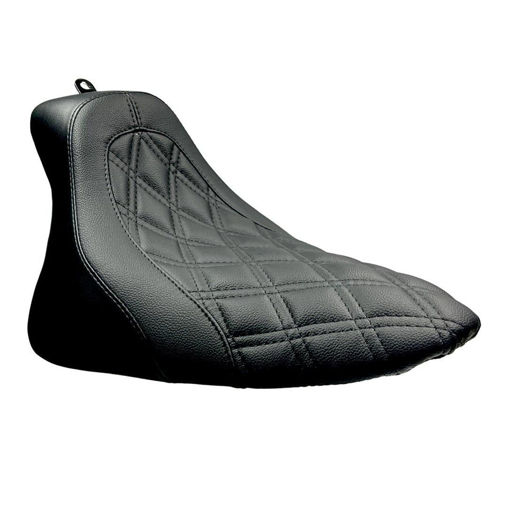 El Rey Softail Solo and Passenger Seat - Black Diamond - CMC Motorsports