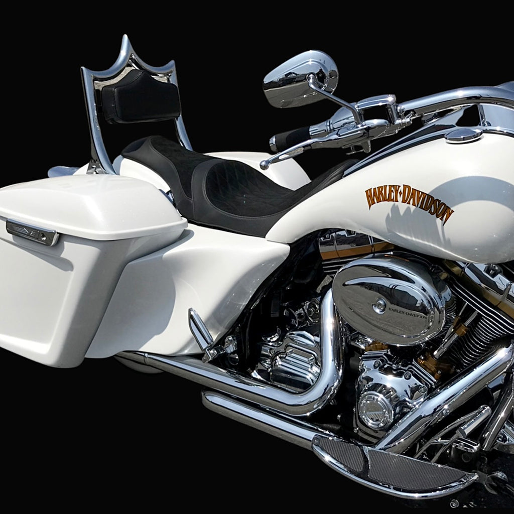 Upgraded - Orange Double Diamond Pad (Show Chrome) "Classic" 09-21 Touring - Preorder Now Back Ordered Until August 16 - CMC Motorsports