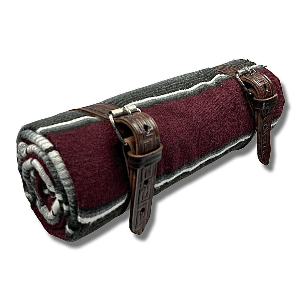 El Rey Serape Blanket Roll - Maroon - CMC Motorsports