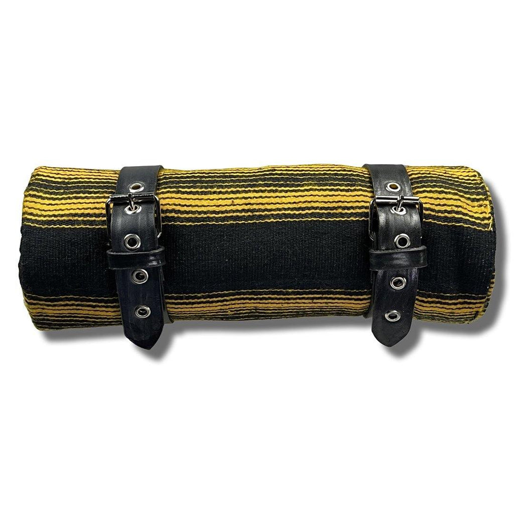 El Rey Serape Blanket Roll - Black/Yellow - CMC Motorsports