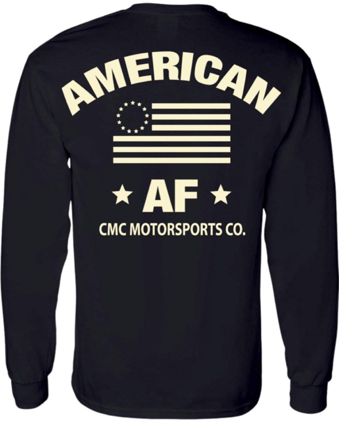 EXCLUSIVE 🇺🇸  CMC "AMERICAN AF" LONG SLEEVE SHIRT - BLACK // 100% Made and Printed In America - CMC Motorsports